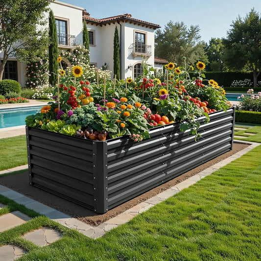 Raised Garden Bed Planter Box Kit with Gloves
